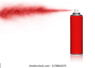 Red Spray, Isolated On White Background