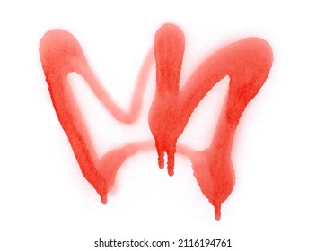 Red spray stain paint royal crown isolated on white 