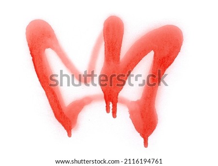 Red spray stain paint royal crown isolated on white 