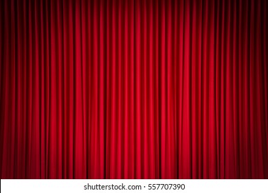 Red Stage Curtain - Shutterstock ID 557707390