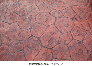 Red Stamped Concrete