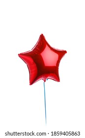 Red Star Balloon, Isolated On White