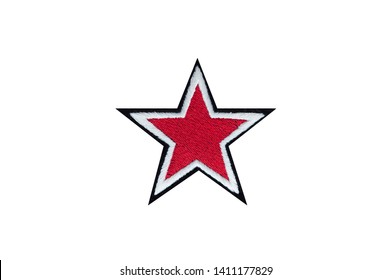 Red Star Embroidered Badge Isolated