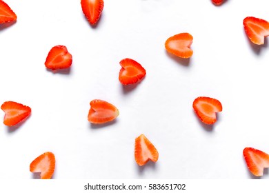 Red Stawberry Fruit Fresh On White Background Tasty