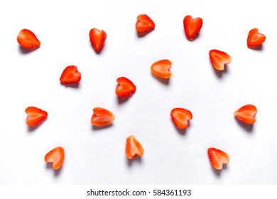 Red Stawberry Fruit Fresh On White Background Tasty