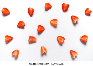 Red Stawberry Fruit Fresh On White Background Tasty