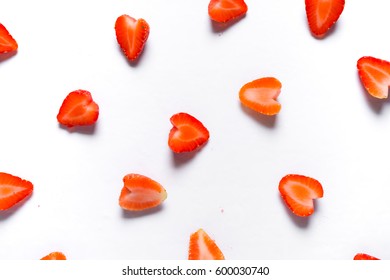 Red Stawberry Fruit Fresh On White Background Tasty