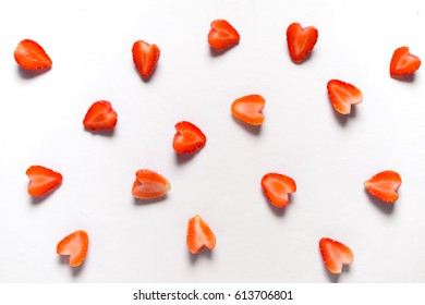 Red Stawberry Fruit Fresh On White Background Tasty