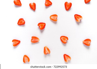 Red Stawberry Fruit Fresh On White Background Tasty