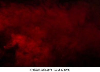 Red Steam On A Black Background. Copy Space.