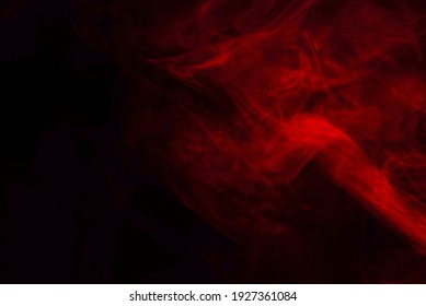 Red Steam On A Black Background. Copy Space.