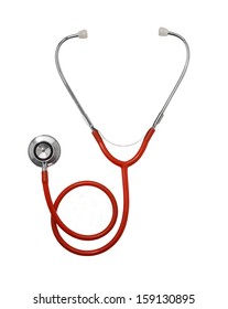 Red Stethoscope isolated on white - Shutterstock ID 159130895