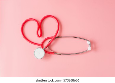 Red Stethoscope in Shape of Heart Isolated On - Powered by Shutterstock