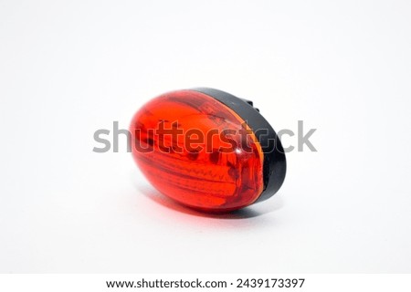 red stop lights for bike on isolated white background