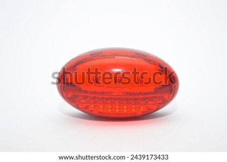 red stop lights for bike on isolated white background