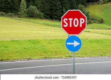 Red stop sign