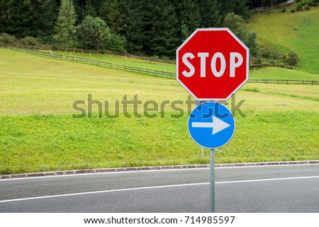 Red stop sign