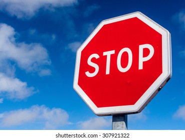 Stop Sign Blue Sky White Clouds Stock Photo (Edit Now) 138791999