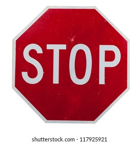 A Red Stop Sign On A White Background