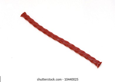 Red strand of licorice candy