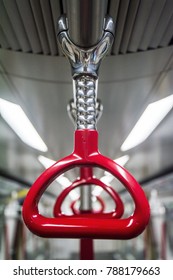 Red Straphanger Of Hong Kong MTR Train