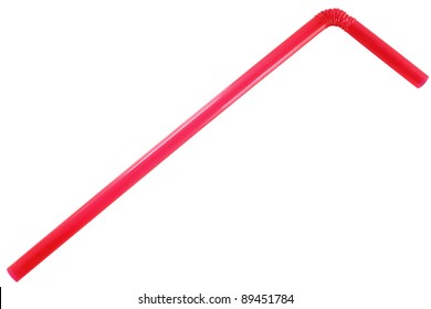 Red Straw On White Background