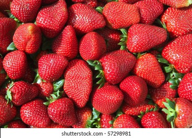 red strawberries pattern in market box background - Shutterstock ID 57298981
