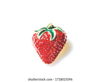 Red strawberry brooch pin fashion accessory jewelry - Shutterstock ID 1718015596