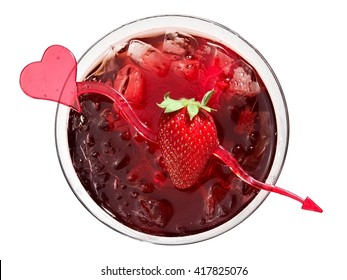 Red Strawberry Cocktail, Top View