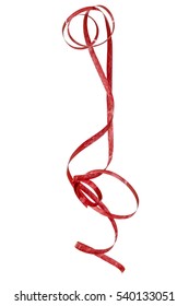 Red Streamer, Isolated On A White Background