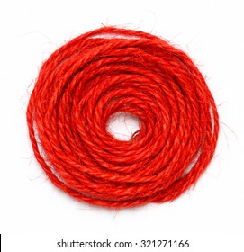 Red String Circle On White Background