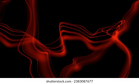 Red strings on a black background