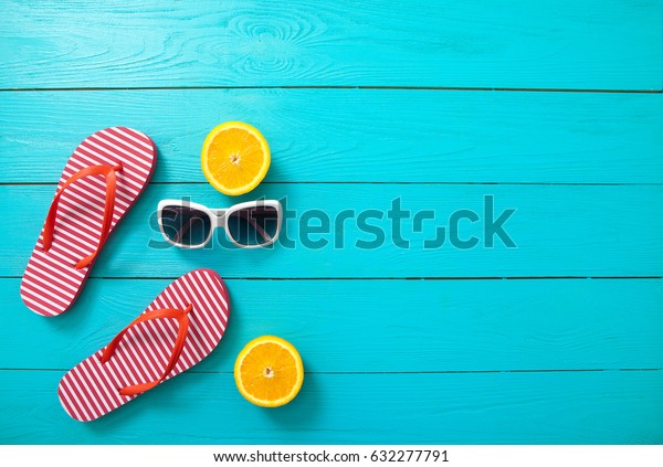 red stripe flip flops