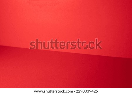 Red studio gradient background for product placement or website. Copy Space, horizontal composition.
