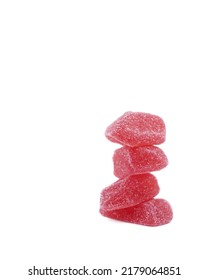 Red Sugar Gummy Candy With White Background