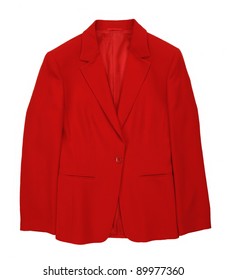 Red Suit Jacket Isolated On White Background