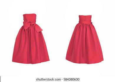Red Summer Dress Isolated On White