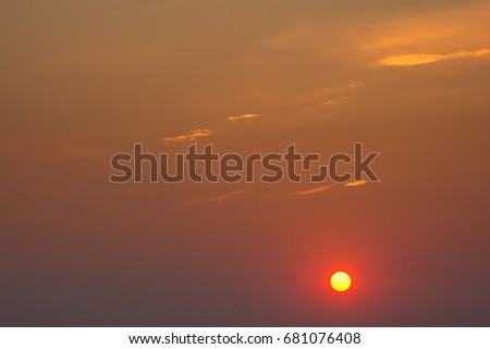 Red sun at sunset