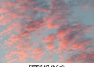Red sunset clouds in the sky near midnight - Shutterstock ID 2176419237