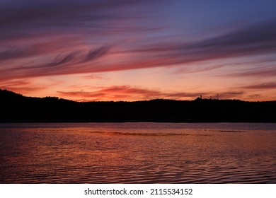 Red Sunset On The Coast Of The Bay In The Gogland Region