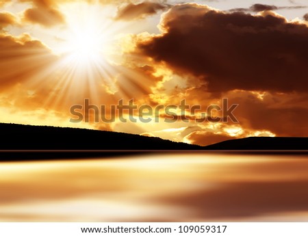 Similar – Image, Stock Photo Midnight sun at North Cape