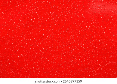 Red Surface with Shiny Water Droplets in Close-Up - Powered by Shutterstock - Get 15% off with code: PIKWIZARD15