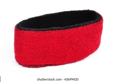 Red Sweatband (Headband) Isolated on White