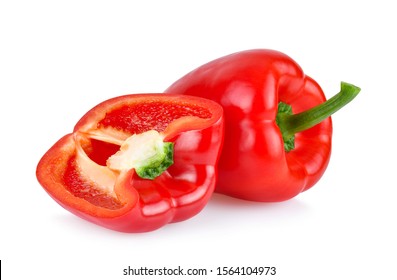 red sweet pepper isolated on white background.