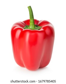 Red sweet pepper isolated on white background.