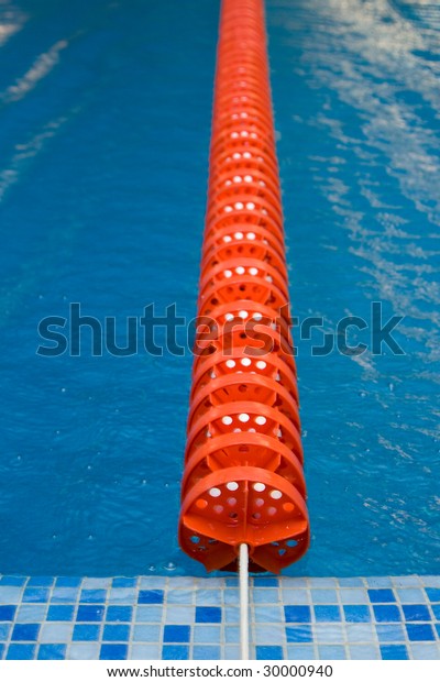 red Swimming Lane\
Marker in swimming pool