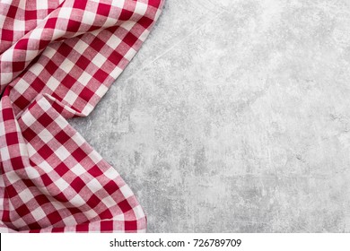Red Table Cloth With Cement Texture Background