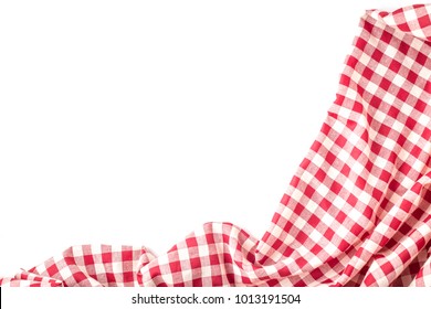 Red Table Cloth Texture On White Background