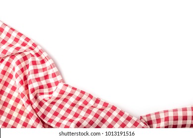 Red Table Cloth Texture On White Background