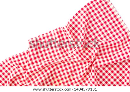 red table cloth texture on white background